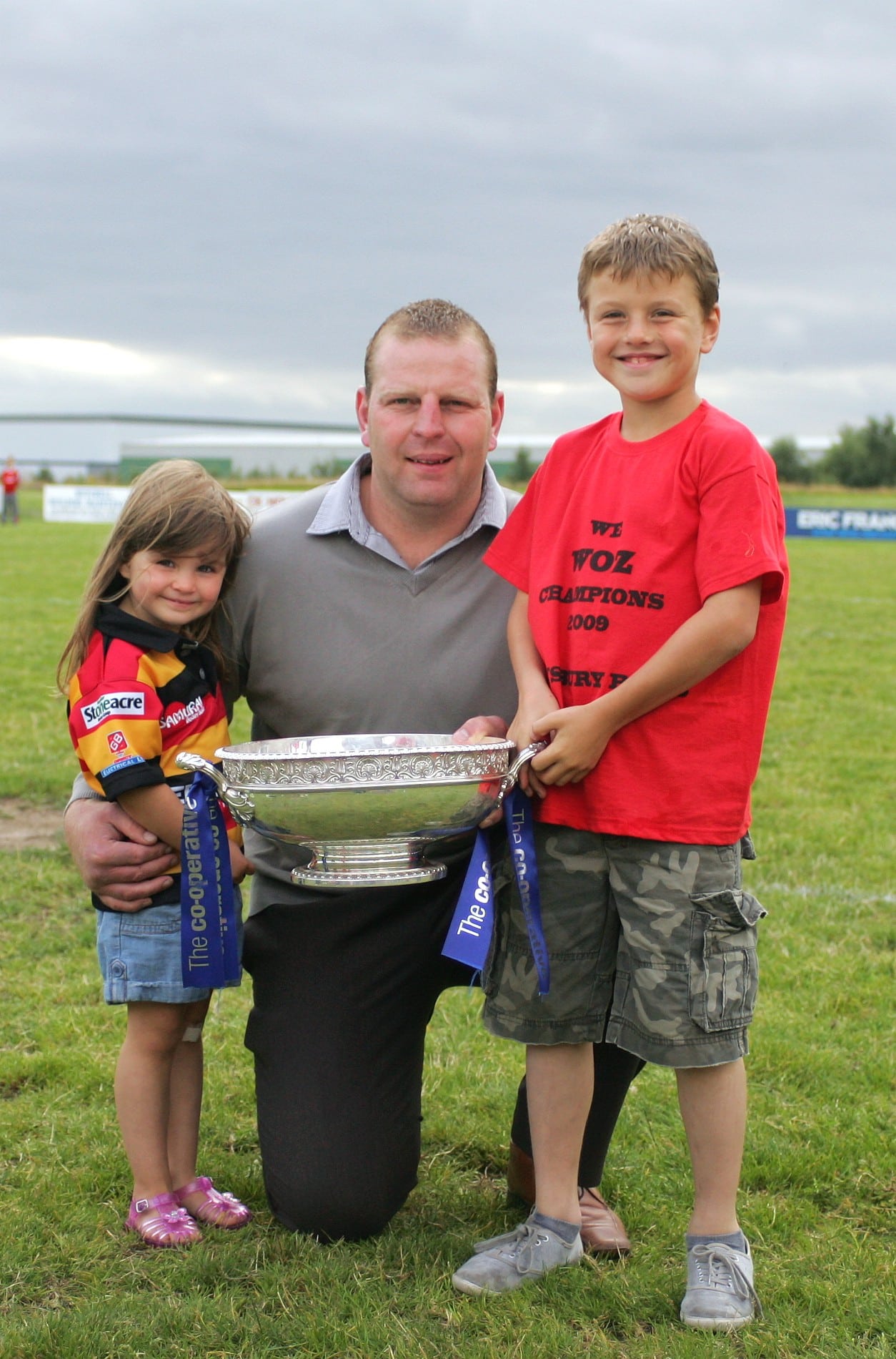 Blackpool v Dewsbury - Warren & his kids after Workington match plus cup